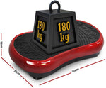 1000W Vibrating Plate Exercise Platform - Dark Red | Fitness Home Gym Body Workout, with Resistance Bands and Remote Control