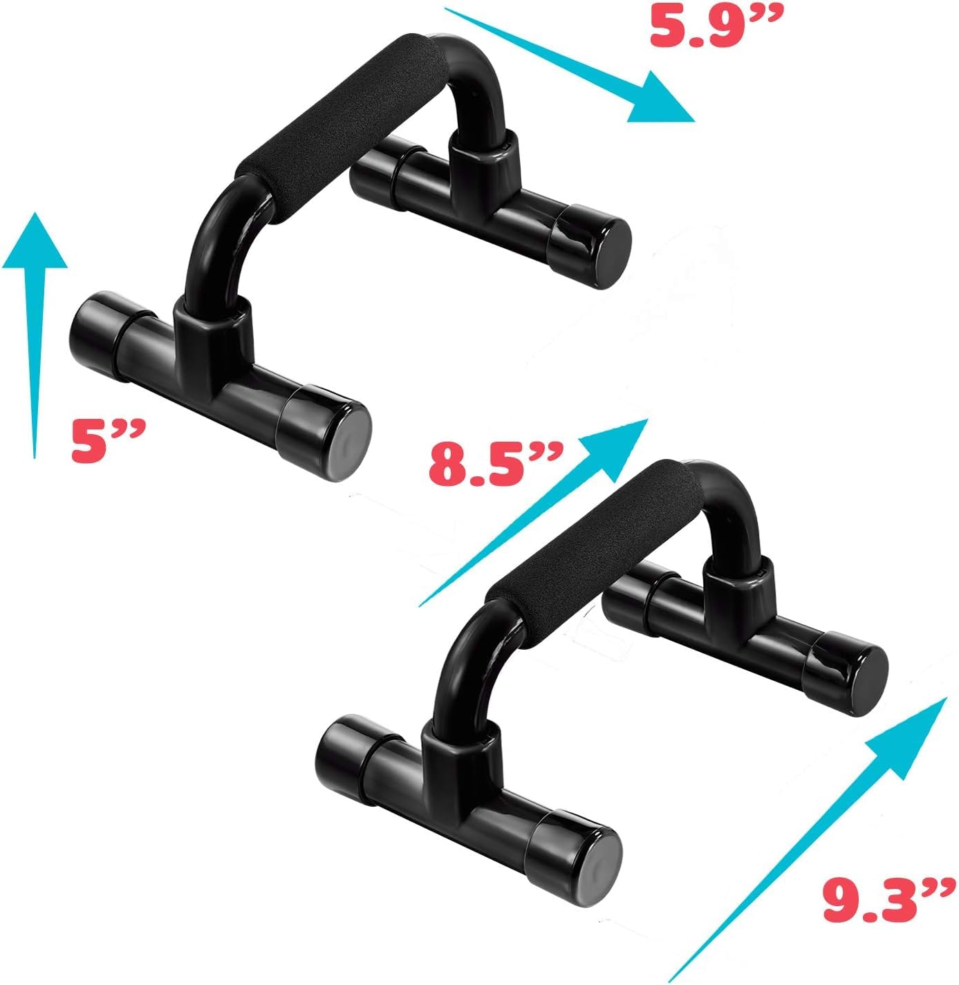 N1Fit Push Up Bars - Home Workout Equipment Pushup Handle with Cushioned Foam Grip and Non-Slip Sturdy Structure - The Push Up Handle for Floor are Great for Both Men & Women Strength Workouts