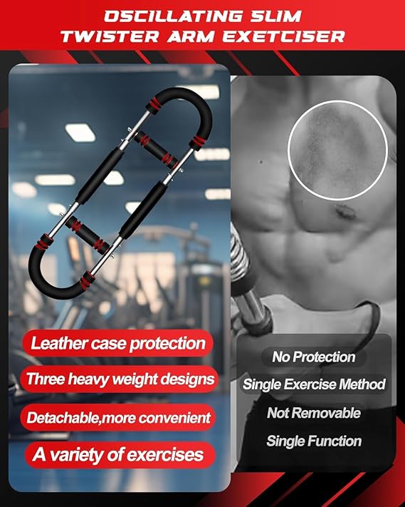 Twister Arm Trainer, Chest Exerciser for Men, 70-110lbs Adjustable Chest Trainer Men, Arm Exercise Equipment, Chest Workout Equipment, Portable Spring Resistance for Home Workout Equipment