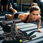 Floor Sit-Up Bar – Ab Workout Equipment – Home Fitness Device | Suction Cup – Training – Resistance Band – Core Strengthener for Men and Women – Gym – Strength